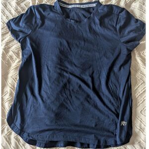 Aeropostale Sport Navy Blue Short Sleeve T-Shirt A87 Logo Curved Hem fits large